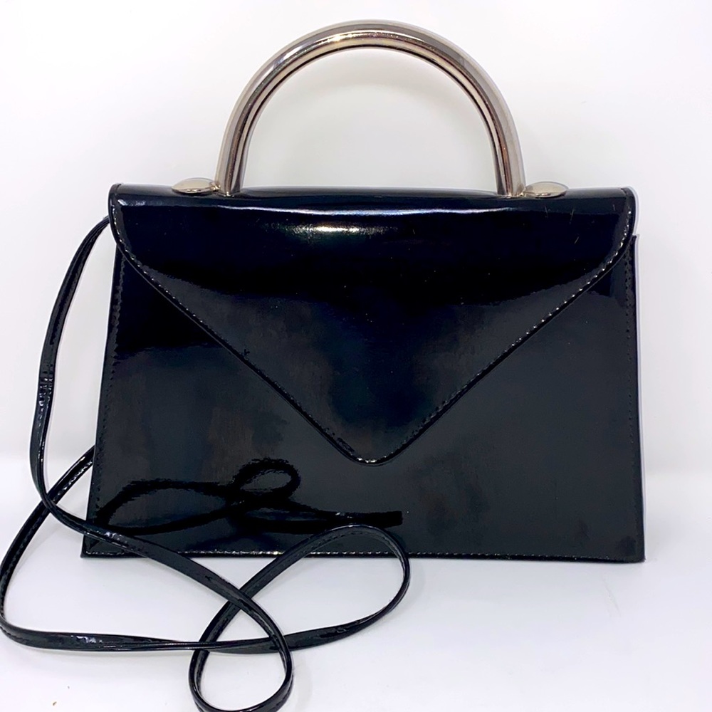Envelope Silver Handle Shoulder Strap Bag - Picture 5 of 7